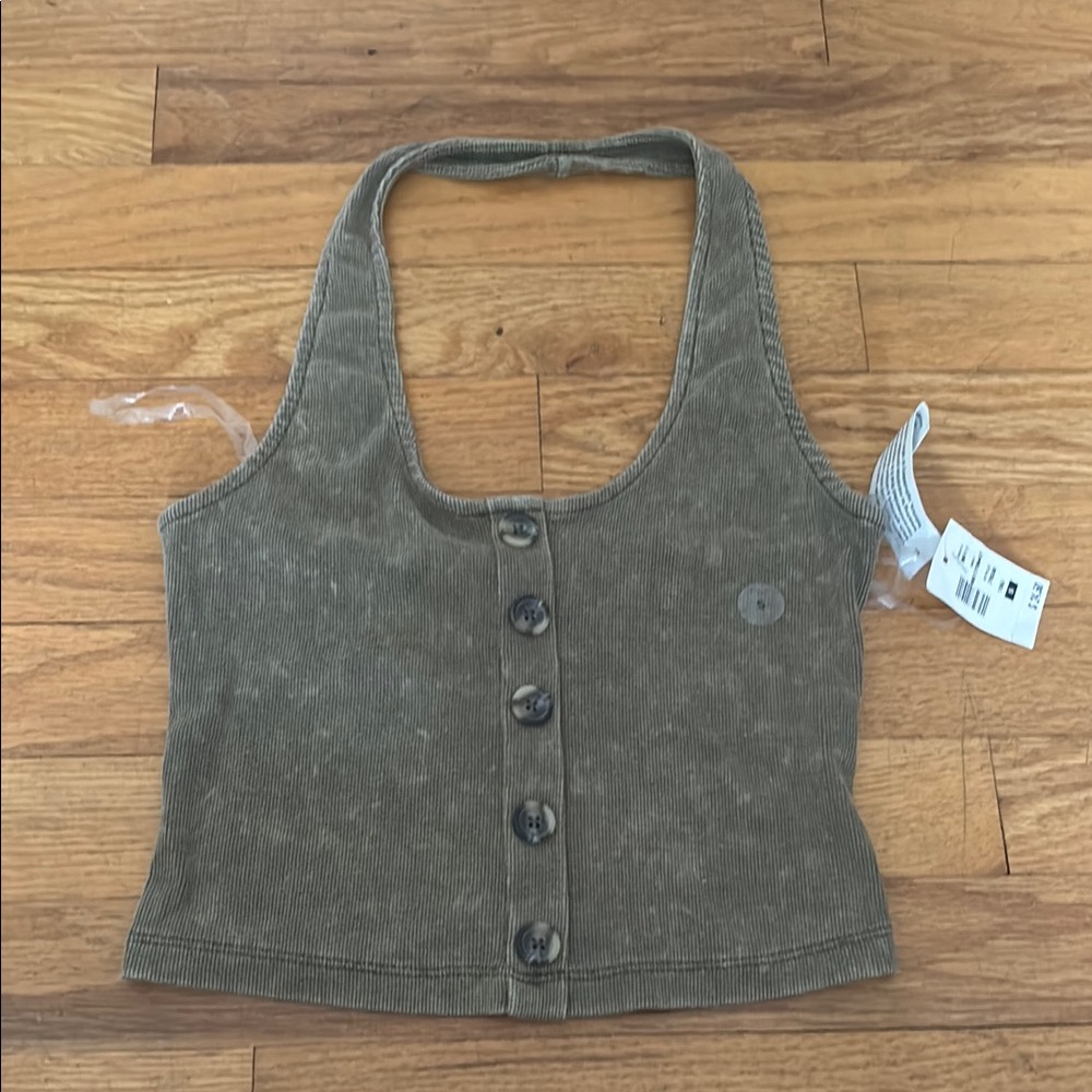 😀3 for $20😀 Aeropostale olive Green Sleeveless Crop Tank Top small NWT